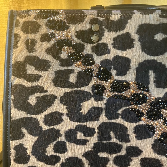 Coach Rogue 30 Leopard Print Haircalf with Rhinestones OOAK - Picture 6 of 14